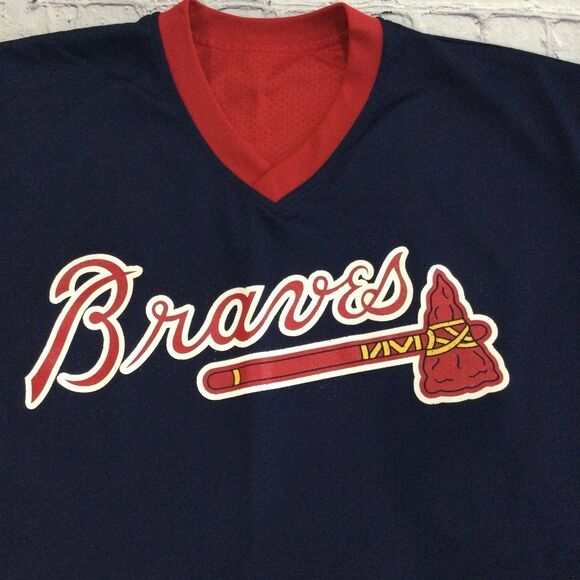 Majestic Jersey Unisex No Size Red Blue Atlanta Braves Reversable Graphic - Picture 7 of 12